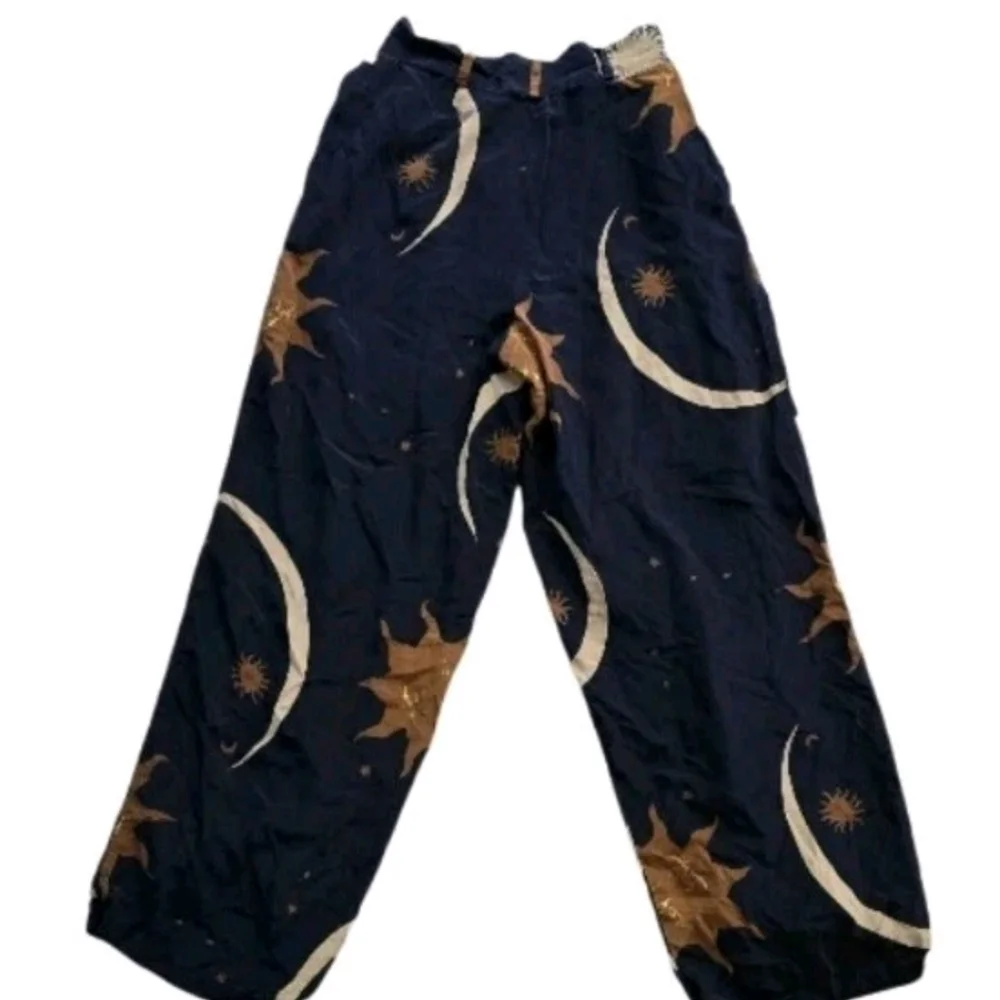 Dior Navy Blue Celestial Print Wide-Leg Pants